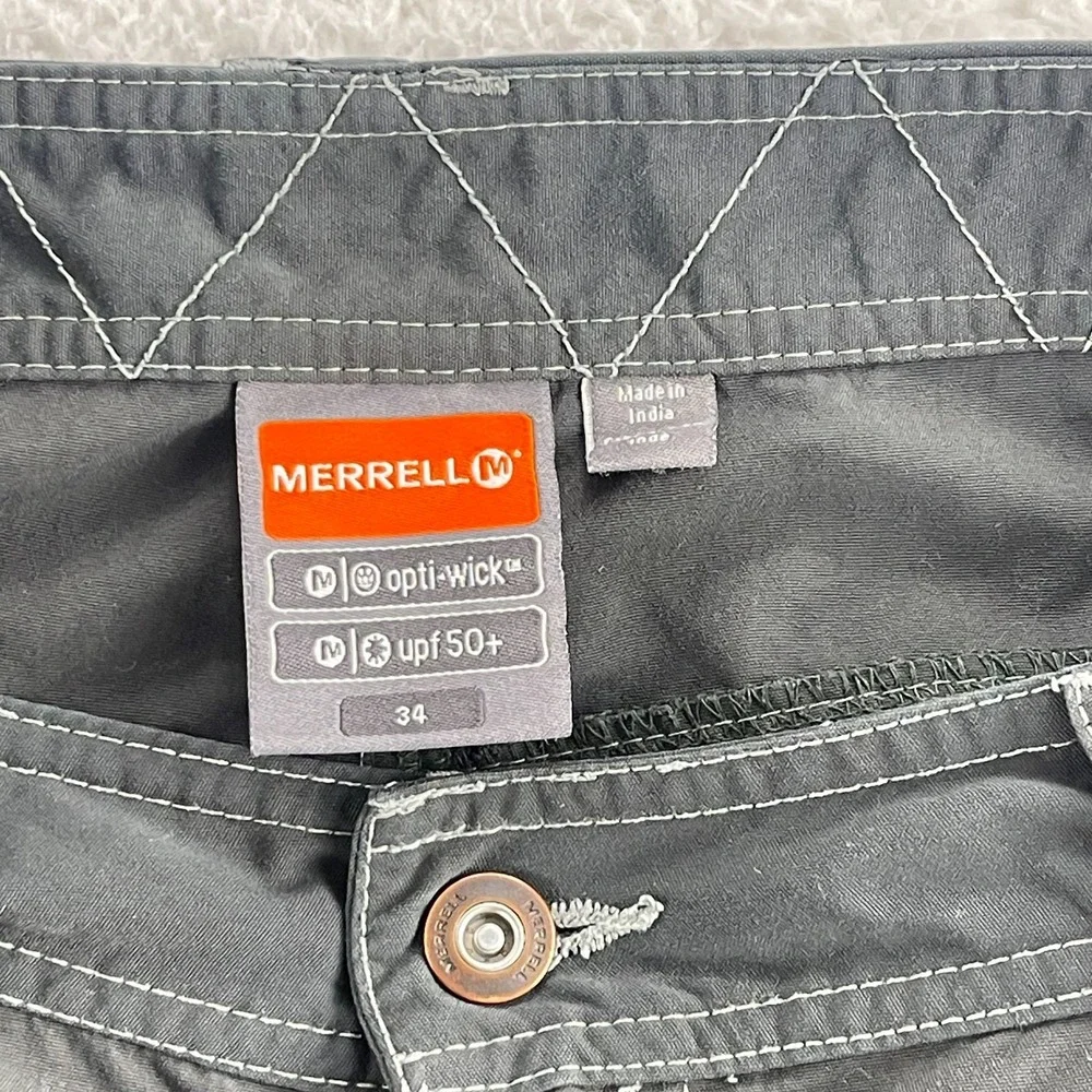 Merrell Cargo Shorts‎ Mens Size 34 Gray Opti-Wick UPF 50+ Outdoors Casual Hiking